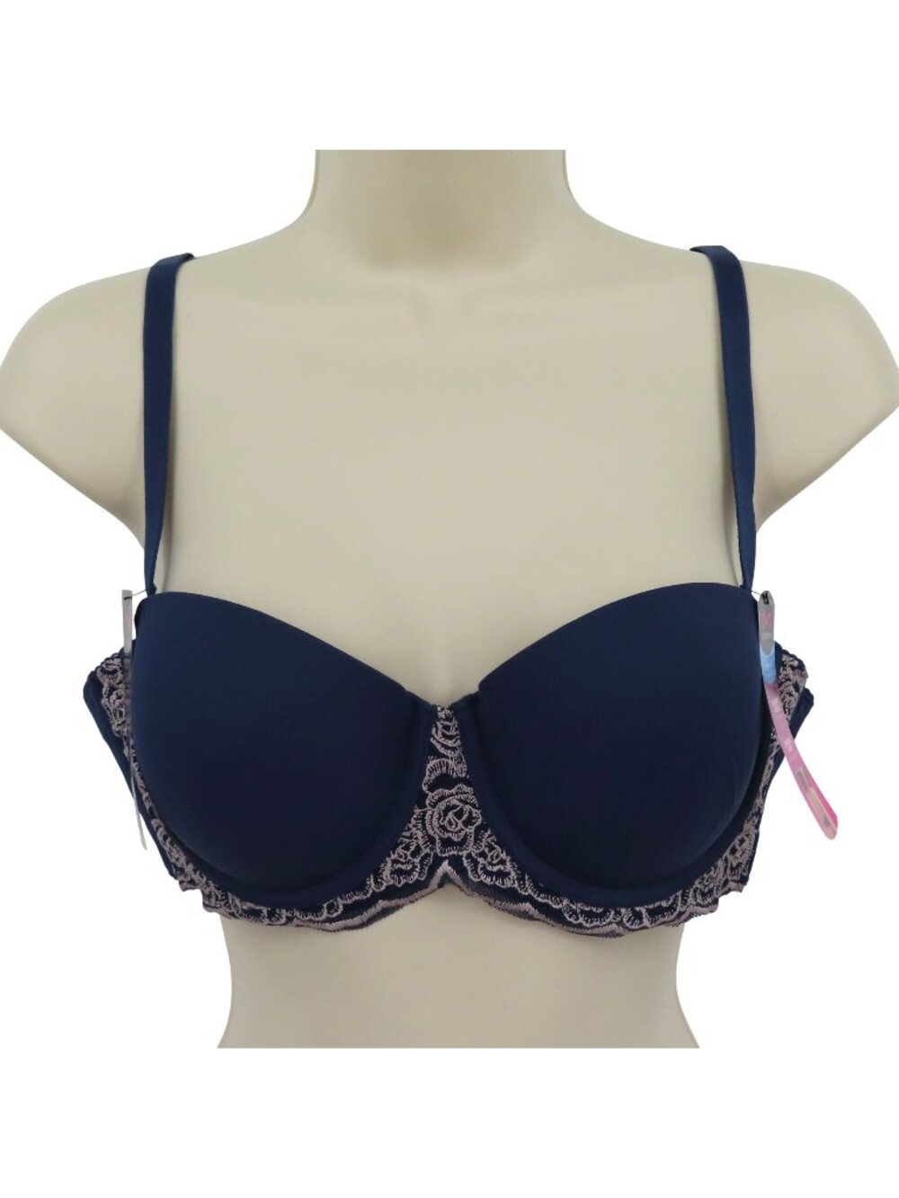 Maidenform 36B Extreme Lift Push Up Blue Lace Convertible Balconette Bra NEW